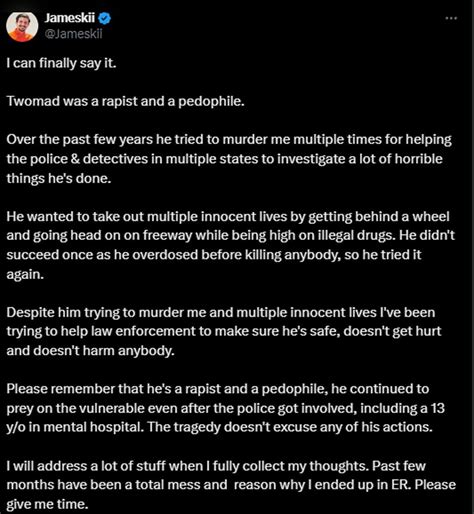 twomad charges|Twomads Death Causes Pedophilia And Attempted Murder。